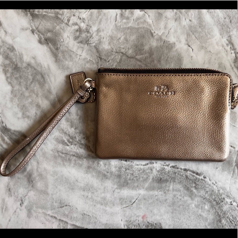 Gold Coach Wristlet